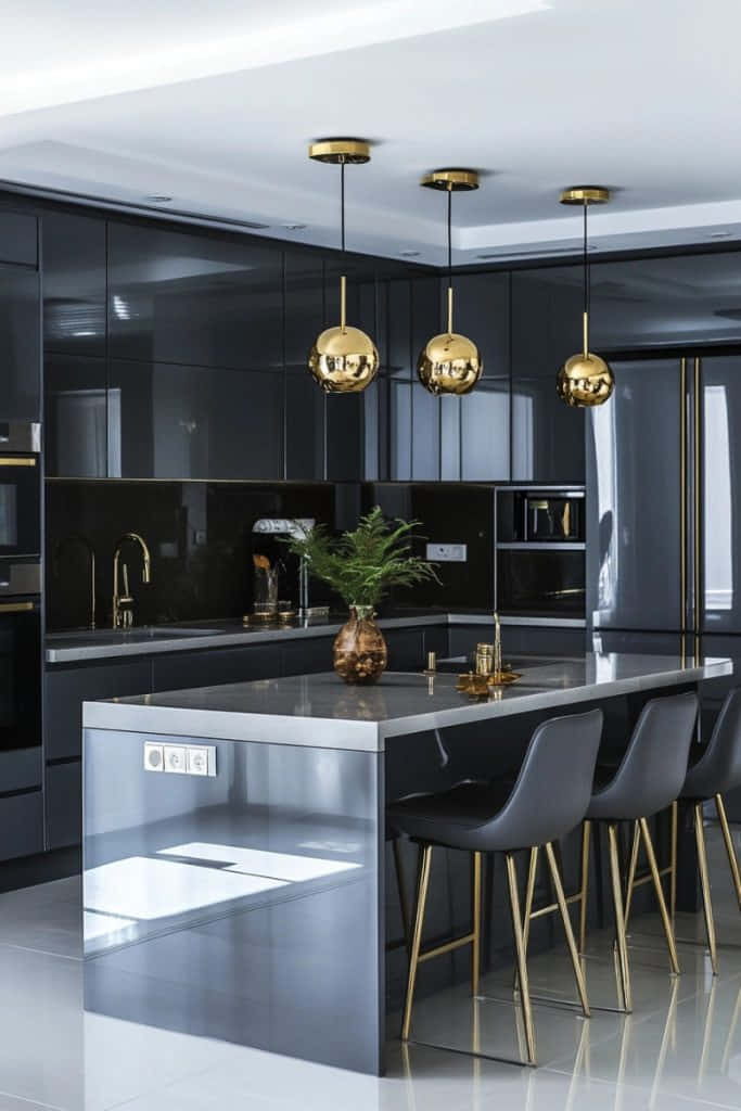 Desain Dapur Minimalis 3x3 Black Elegance