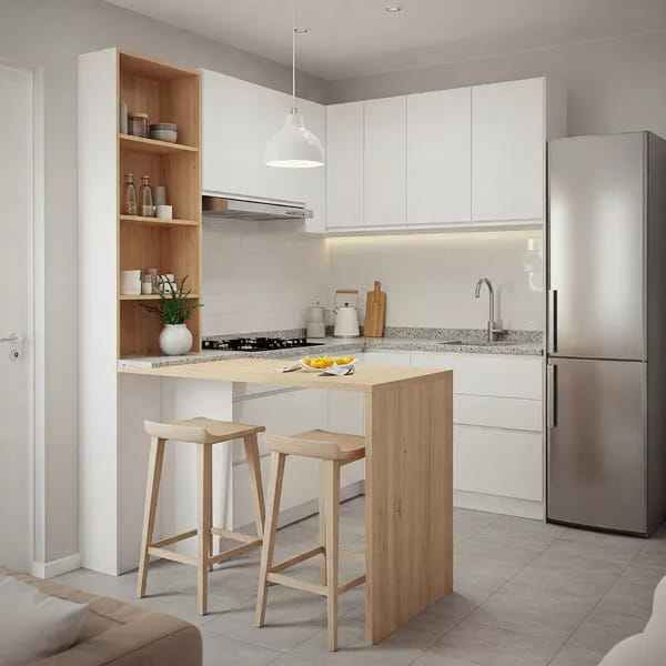 Desain Dapur Minimalis 3x3 Meja Lipat Gaya Jepang