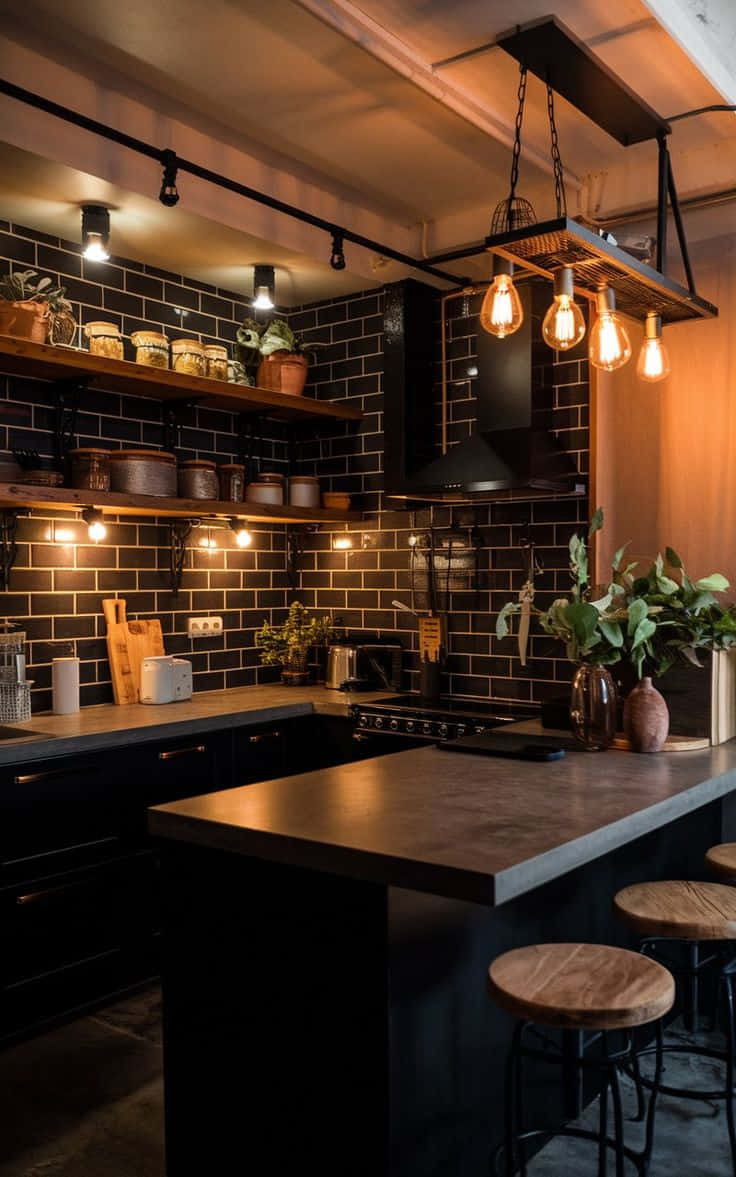 Desain Dapur Minimalis 3x3 Industrial Mini