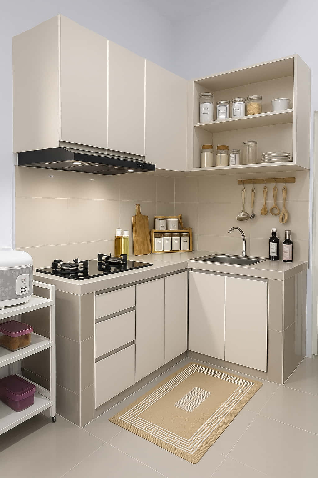 Desain Dapur Minimalis 2x2 Gaya Urban Minimalis