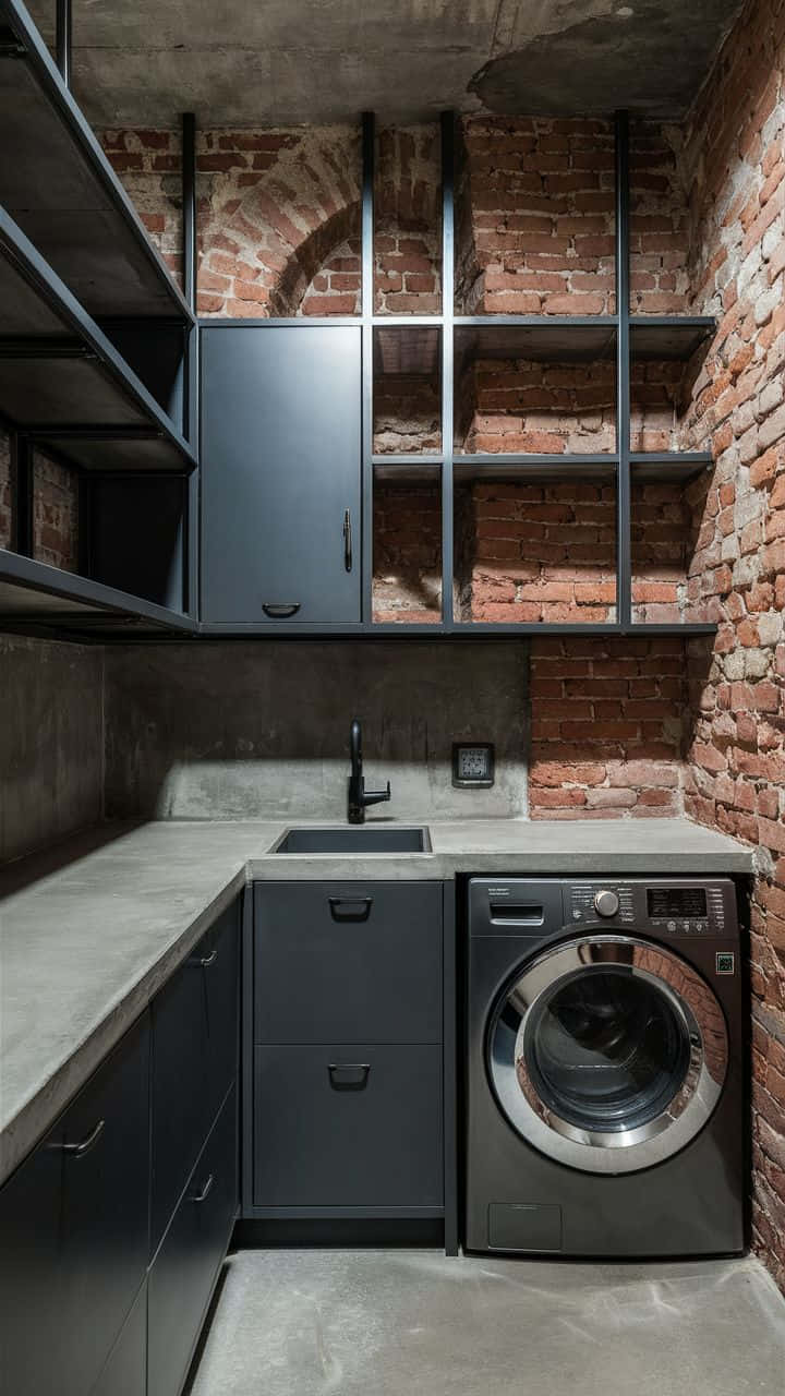 Desain dapur dan tempat cuci baju (laundry)  industrial