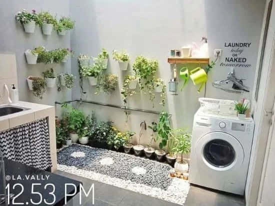 Desain dapur dan tempat cuci baju (laundry) kombinasi semi outdoor