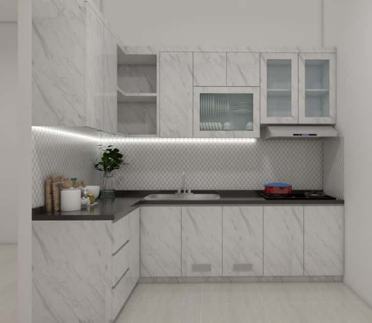 Layout dapur minimalis L SHAPE